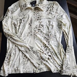 Women's Cream Leopard Print Hoodie